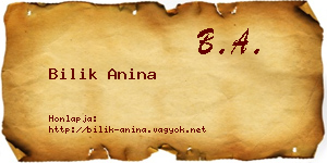 Bilik Anina névjegykártya
